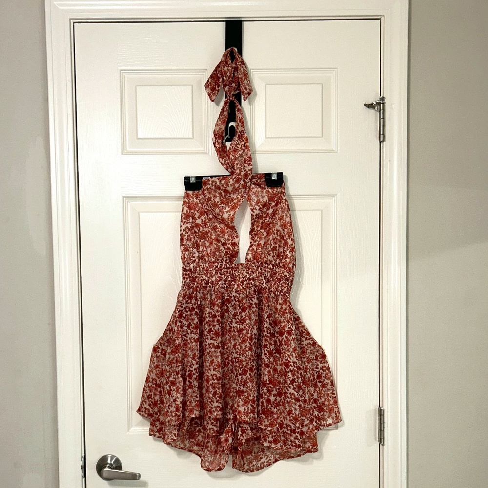 Floral Print Halter Romper